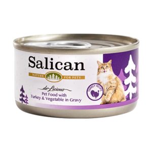Salican 挪威森林- 火雞蔬菜貓用罐頭(肉汁)